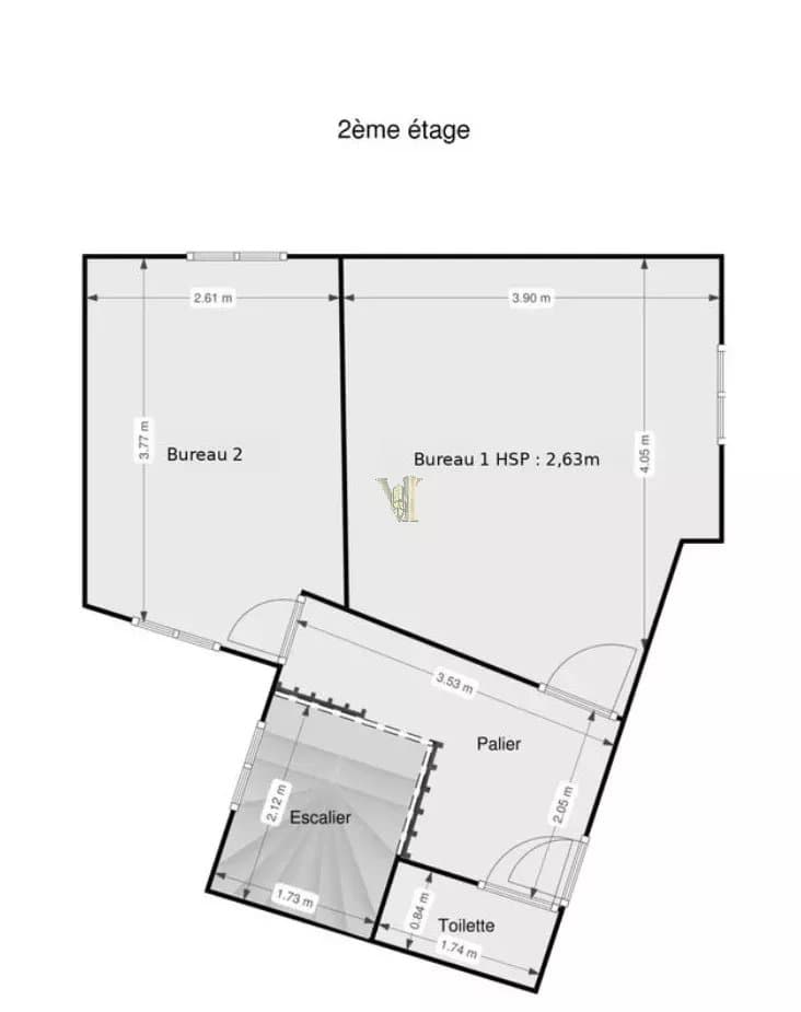 À louer – Hôtel particulier de bureaux- R+3  – 165 m² – Paris 17ᵉ