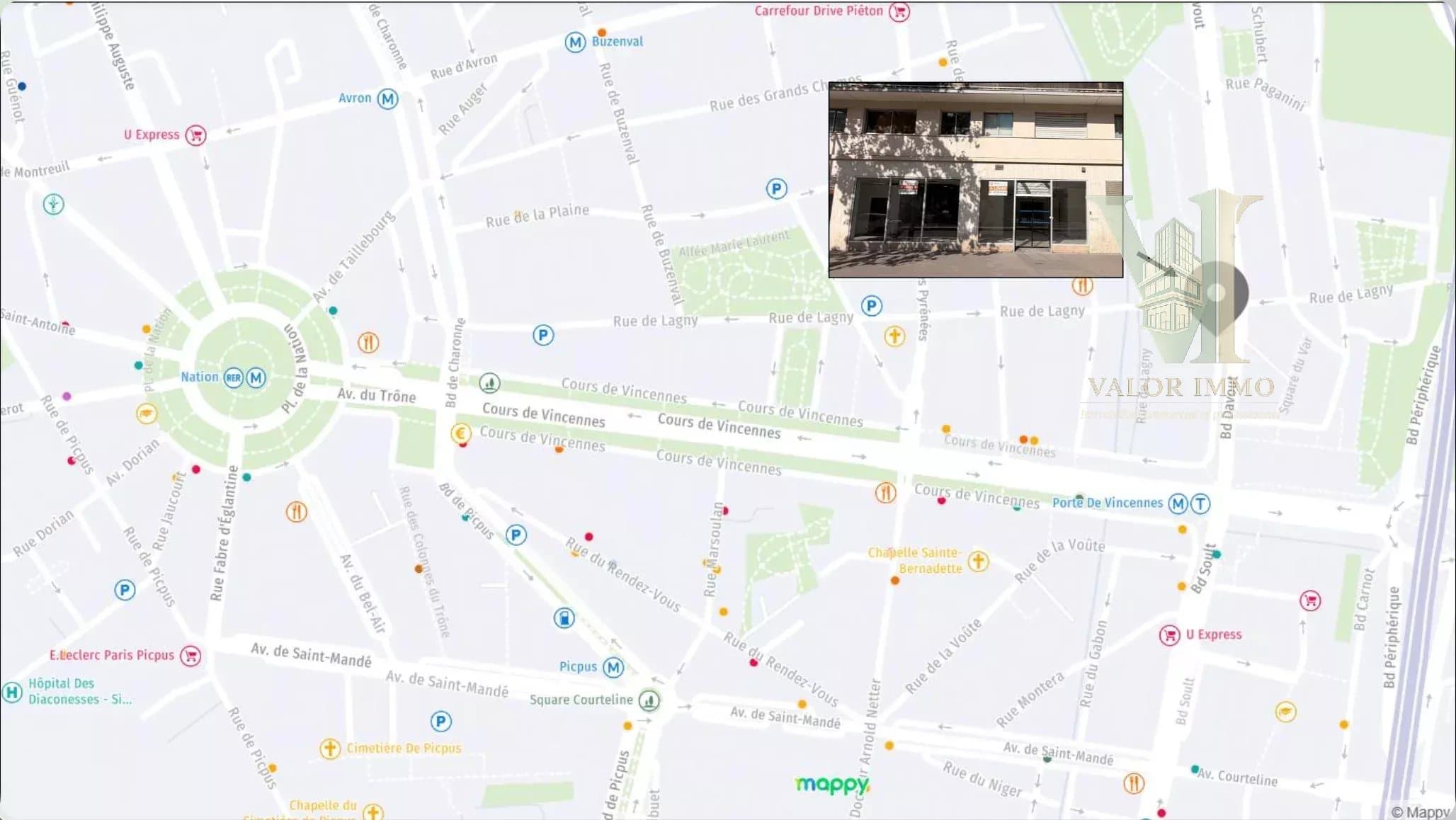 Local Commercial de 472 m² à Charonne, Paris 20ème